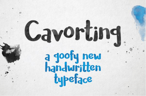 Cavorting Font for postcards
